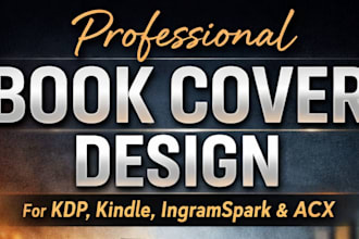 design or fix KDP paperback hardcover kindle ingramspark and acx audiobook cover