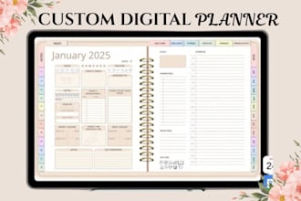 design hyperlinked etsy digital planner, journal and digital products
