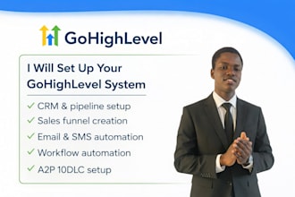 gohighlevel funnels, automation, workflows and CRM setup