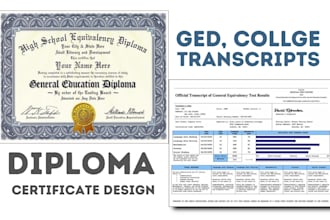 create award, custom ged certificate, high school transcript, college diploma