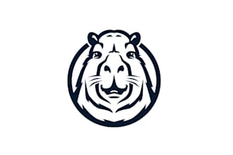 design face capybara cycling brand logo
