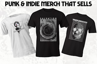 design a punk or indie band t shirt