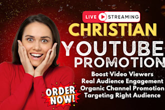 promote your christian youtube channel, gospel music and livestream