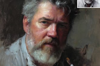 create real hand made oil painting portrait on canvas
