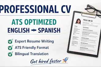 optimize, rewrite and translate your CV  resume for ats