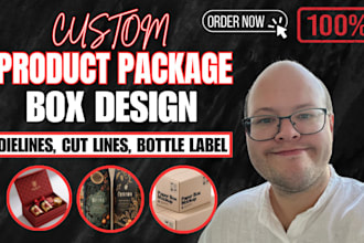 do custom box packaging design, dieline, cut lines, product packaging box design