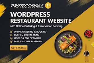 create a wordpress restaurant website with online ordering, reservation booking