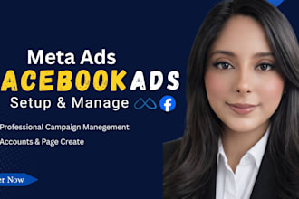 setup and manage facebook ads advertising marketing campaign, fb or meta ads