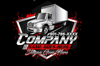 professional transport logistics and trucking logo