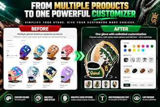 build 2d 3d baseball glove configurator for your brand kickflip shopify zakeke