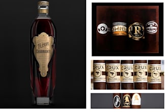 create modern vintage cigar band and luxury label