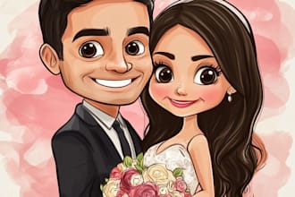 draw couple portrait illustration