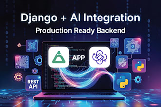 build a django rest API backend with openai, claude or langchain ai integration