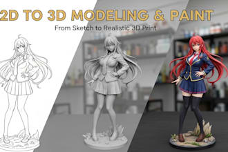 convert 2d to 3d model personal 3d figure 3d statue from picture for 3d printing
