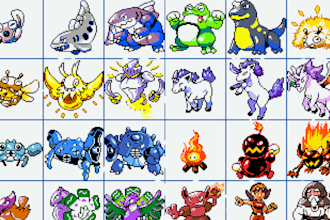 draw custom monster pokemon fakemon pixel art sprite animation gen 3, 4, 5 style