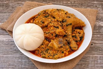 do semo, fufu egusi and eba