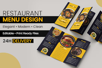 design modern restaurant menu, food menu, cafe, and bar menu design