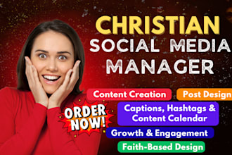 be your christian social media manager for facebook, youtube, instagram