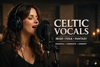 irish celtic, celtic folk, fantasy medieval soundtrack voice, ambient relaxing