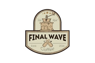 design extraordinary wave cafe coffee logo