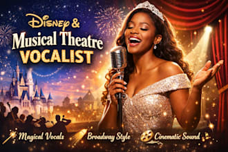 be your disney style vocalist, musical theatre singer and cinematic vocals