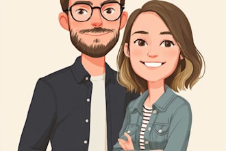draw couple portrait illustration from photo