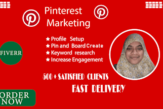setup your pinterest account and create pin and board