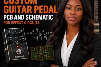 design custom guitar pedal pcb and schematic for effect circuit