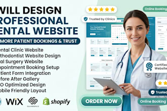 design a professional dental orthodontist or oral surgery website with booking