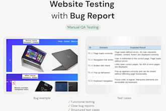 test your website and provide a clear bug report