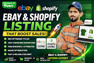 do ebay and shopify product listing with SEO optimized title