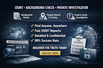 do osint private investigation, background checks and people tracing