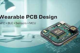 design wearable pcb with nfc, ble, sensors esp32 stm32 iot firmware watch glass