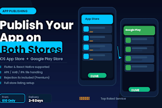 upload and publish your ios and android app to app store and google play