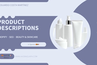 write persuasive shopify product descriptions in spanish