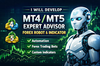 develop mt4 mt5 expert advisor, forex trading bot, forex robot and indicator