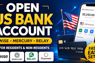 set up US bank account, wise, mercury, relay, payoneer, business, personal