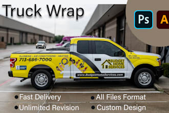 design a commercial truck wrap or trailer wrap design
