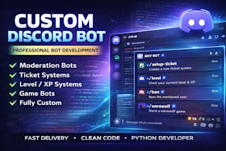 create a professional custom discord bot with advanced features