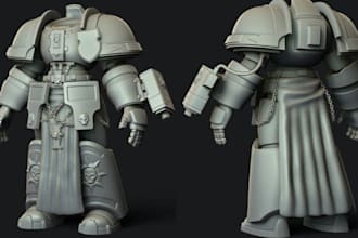 sculpt 3d miniatures, tabletop figurines, warhammer models ready for 3d printing