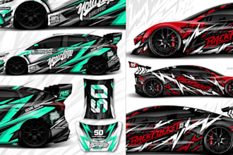 design professional car wrap, van wrap and vehicle wrap with realistic 3d mockup