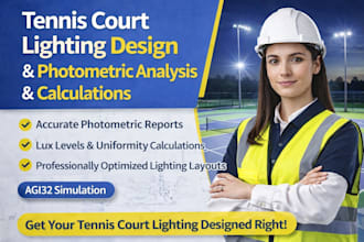 do tennis court lighting design with photometric analysis and calculation