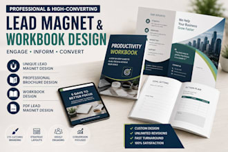 design unique lead magnet, brochure design, workbook design, PDF lead magnet