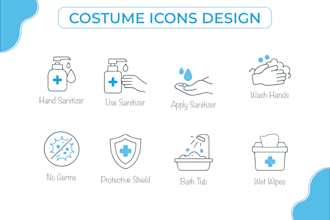 design modren and minimal costume icon for your web brand and app