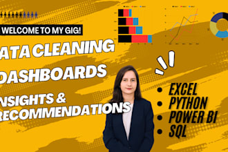 do data analysis and visualization in excel, power bi, python and sql