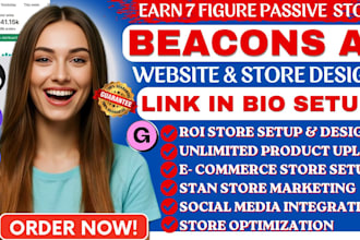 beacons link in bio beacons ai store beacons ai website design ecommerce store