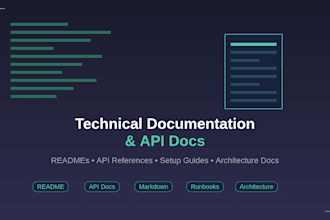 write technical documentation, readmes, and API docs for your project