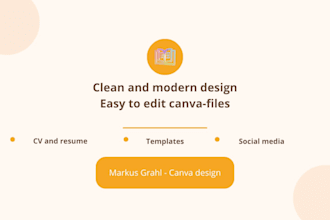 set up canva templetes, CV and posts