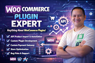 build woocommerce plugin, API integration and automation