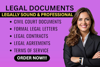 draft legal documents as your lawyer